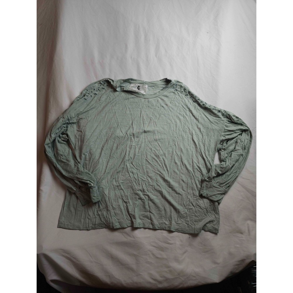 Cupio Top Womens Large Green Boho‎ Minimalist Grunge Loungewear Comfy Layering